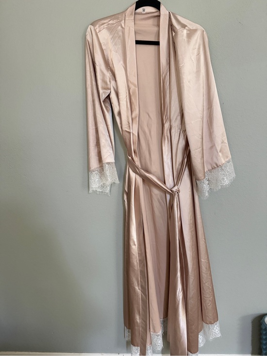 Other - Satin Lace-Trim Robe - Dusty Blush